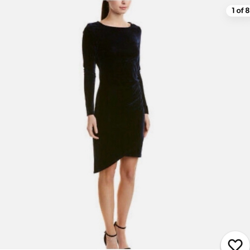 Like New Lila P Navy Twilight Velvet Ruched Dress - XS